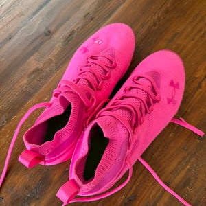 Pink Unisex Size M 7.5 (W 8.5) Adult Under Armour Blur (Used) lacrosse cleats