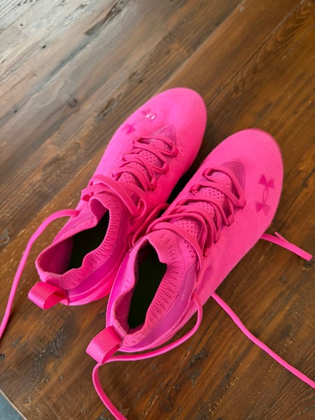 Pink Unisex Size M 7.5 (W 8.5) Adult Under Armour Blur (Used) lacrosse cleats