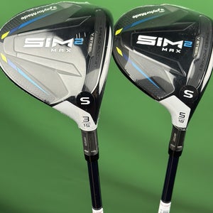 TaylorMade SIM2 MAX Fairway Wood Set 3W 15*, 5W 18* Fujikura Ventus Stiff RH NEW