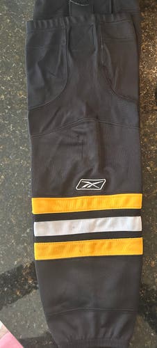 Reebok SX100 Hockey Socks - Black/White/Gold (Youth, One Size)