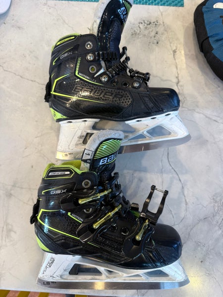 2021 Bauer GSX Hockey Goalie Skates Size 1 (Used) with tendy buckles.