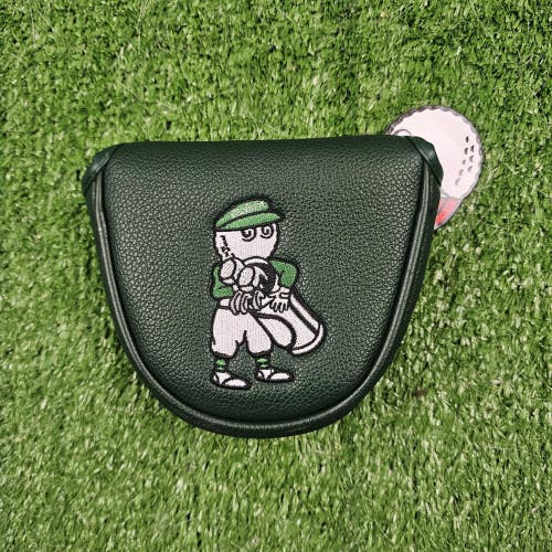 Malbon Golf Putter Cover Mallet Type Head Cover Dark Green Magnet Closure NWT