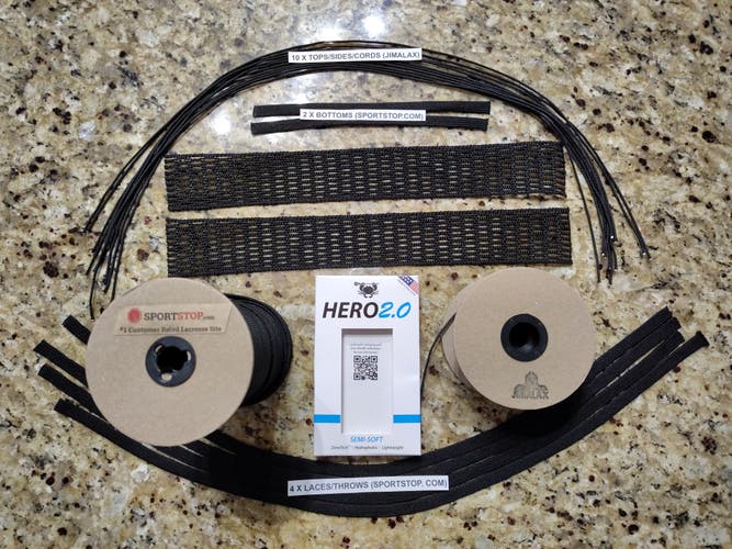 2 (two) New Black ECD Hero 2.0 Meshs (semi soft) Includes String Kits