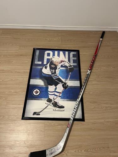 Patrik Laine Signed Rookie Stick and Poster