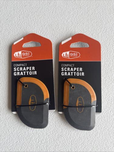 Lot Of 2 GSI ' COMPACT SCRAPER ' LIGHTWIEGHT/ NON-STICK SAFE ' ORANGE/GREY '
