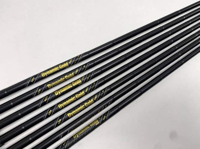 True Temper Dyn Gold Mid R300 Black Iron Set of 7 Shafts 34''-36.75'' Pull 0.355