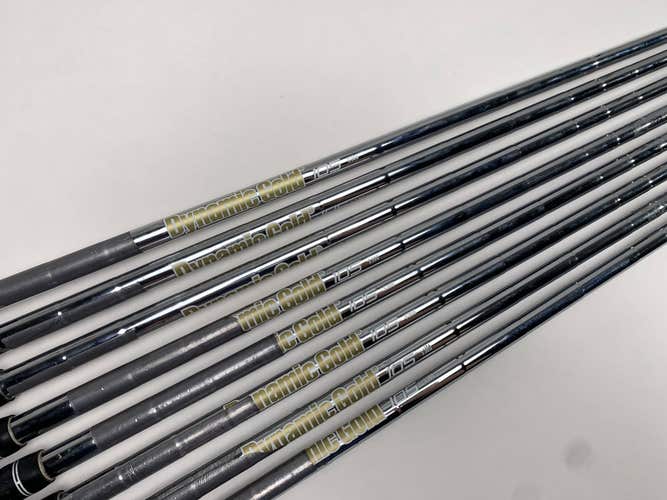 True Temper Dynamic Gold 105 S300 Iron Set of 8 Shafts- 35''-39'' Pull 0.355