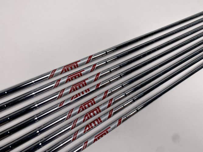 True Temper AMT Red R300 Steel Iron Set of 8 Shafts 34.25''-37.5''- Pull 0.355