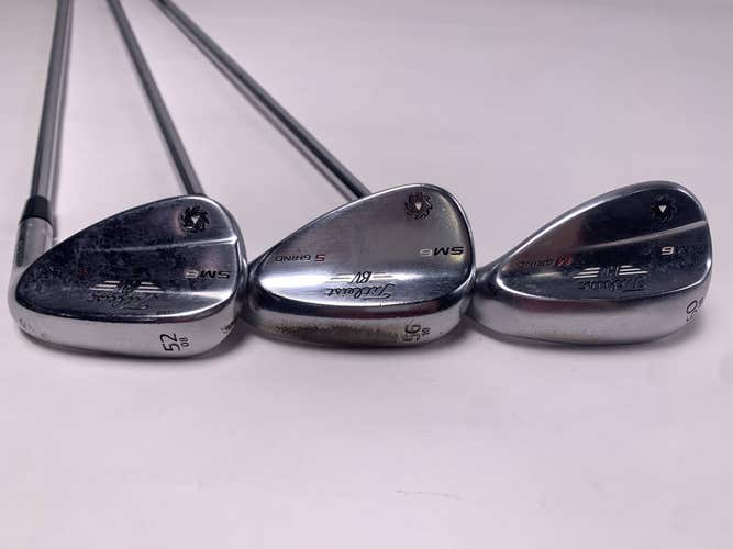 Titleist Vokey SM6 Tour Chrome Wedge Set 52* 8 | 56* 10 | 60* 8 Steel Mens RH