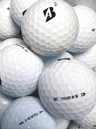 24 Near Mint AAAA Bridgestone Tour BX Used/ Recycled Golf Balls w/ Mesh Bag