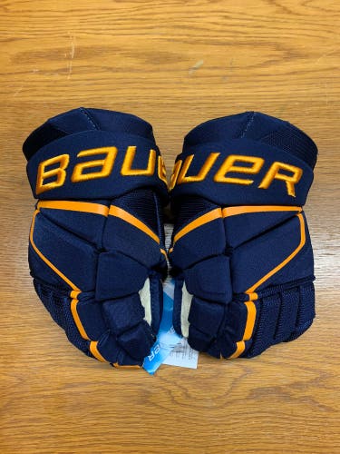 Bauer Vapor Hyperlite Pro Stock Hockey Gloves 13" Blue/Yellow