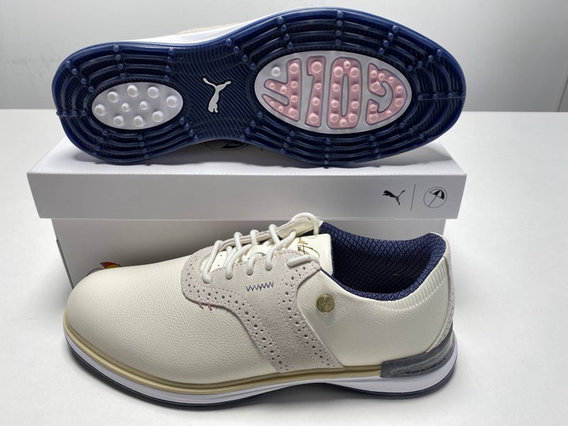 Puma X Arnold Palmer Avant Golf Shoes White Navy Men's SZ 9.5 (379854 01)