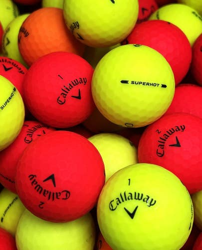 24 Near Mint AAAA Callaway Colored Superhot Matte Finish Used Golf Balls