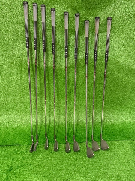 Men's 1994 Ping Zing 2 Left Hand Iron Set Stiff Flex (9 Clubs) #3 - #9, PW, SW Steel Shaft (Used)