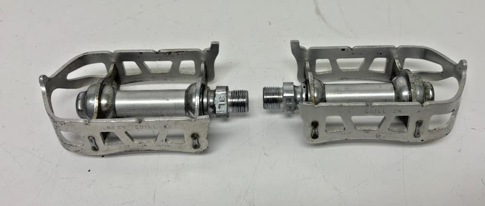 Vintage MKS Quill 2K Silver Aluminum Road Bike Platform Pedals Fast Shipping