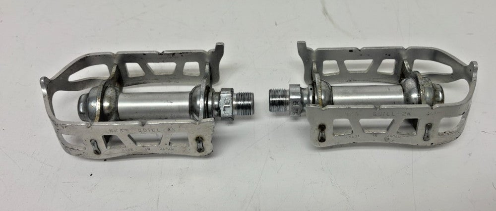 Vintage MKS Quill 2K Silver Aluminum Road Bike Platform Pedals Fast Shipping