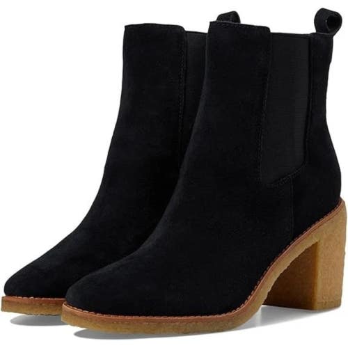 Lauren Ralph Lauren Marianna Chelsea Women's 6 Black Suede Fashion Boots TZP827