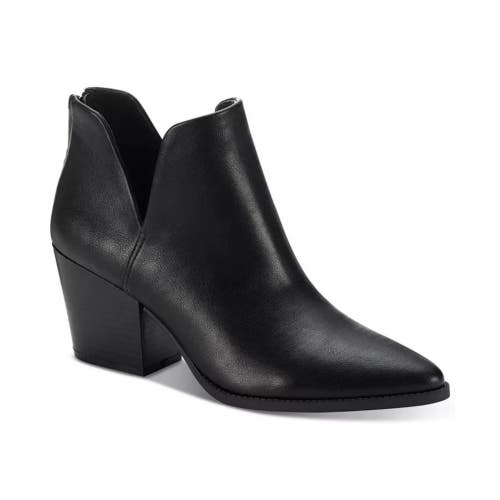 Sun + Stone Elizaa Notched Women's US 9.5 Black Pointed Toe Dress Bootie TZP691