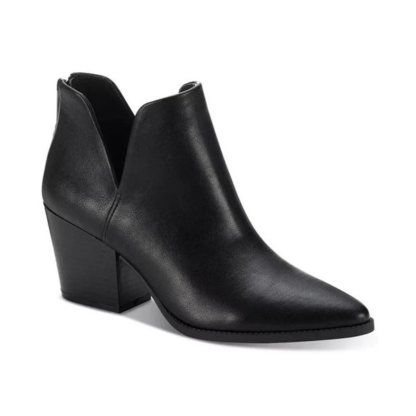 Sun + Stone Elizaa Notched Women's US 9.5 Black Pointed Toe Dress Bootie TZP691