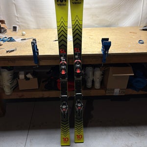 Unisex 2024 Volkl Racetiger SL 143 cm Racing Skis With Bindings Max Din 10 (Used)