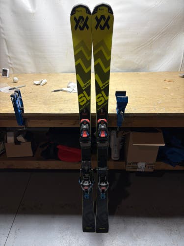 Unisex 2025 Volkl Racetiger SL 150 cm Racing Skis With Bindings Max Din 10 (Used)