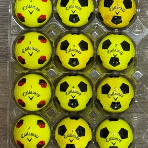12 Callaway Chrome Soft Yellow Golf Balls - Truvis and TruTrack Designs