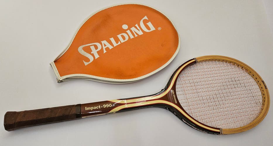 Vintage Spalding Impact-990 John Alexander Wood Tennis Racket Light 4 1/2 Vintage (Used)