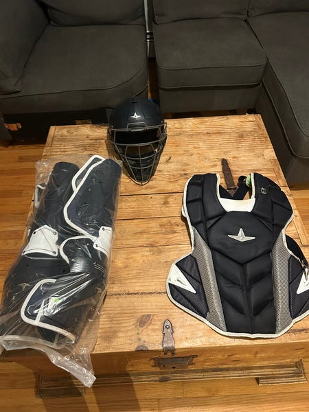 All Star Advanced Series Catcher's Set (New leg guards, used helmet and chest protector)