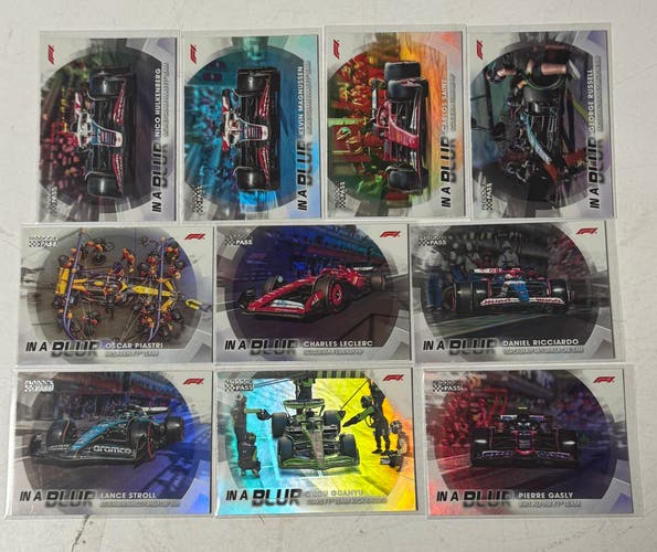 10 2024 Topps F1 Paddock Pass in a blur inserts