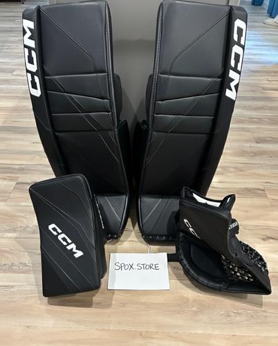 CCM Eflex 6.9 Senior Goalie Pad Set – 34" | Game-Ready Black (READ DESCRIPTION)