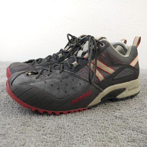 Montrail FLOW Hiking Shoes Mens Size 9 Low Top Leather Gray Lace Up