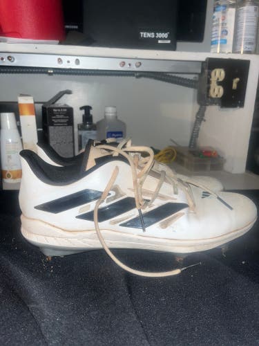 White Men's Size M 10.5 (W 11.5) Youth Adidas Adizero Afterburner Low Top Metal (Used)