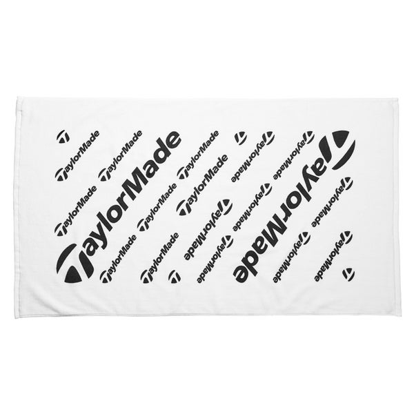 NEW TaylorMade Tour White/Black 24" x 42" Cotton Golf Towel