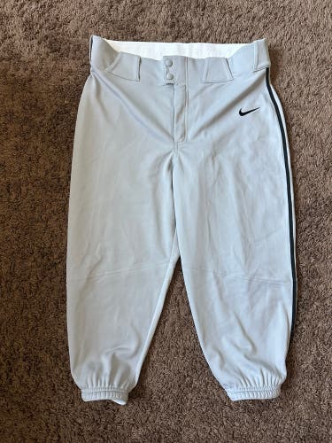NWT Nike Baseball Pants Men's Sz Large Gray with Black Piping
