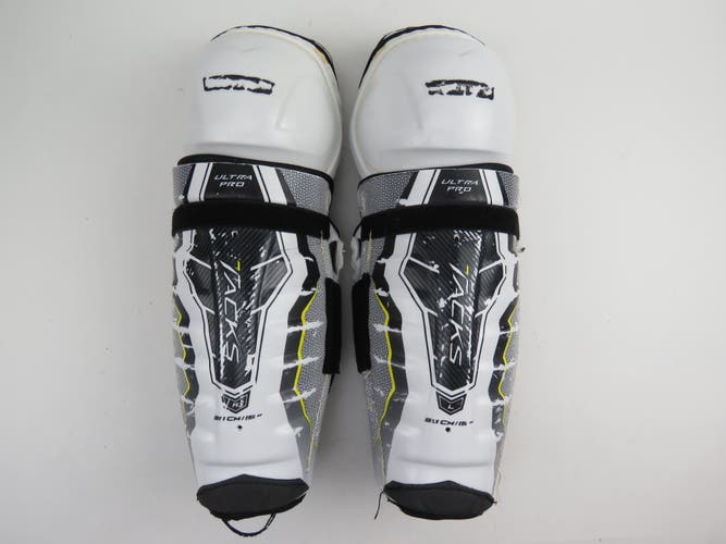 CCM Ultra Tacks Pro NHL Pro Stock Hockey Protective Shin Pads Senior Size 15"