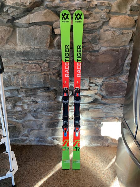 Unisex Volkl Racetiger GS 171 cm Racing Skis With Bindings Max Din