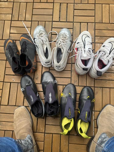 Selection distressed football cleats 9.5 used + Sock combo