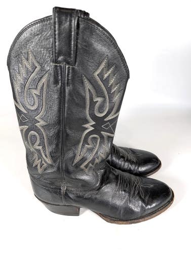 Justin 9037 Mens Western Cowboy Boots Size: 9 E Black Leather