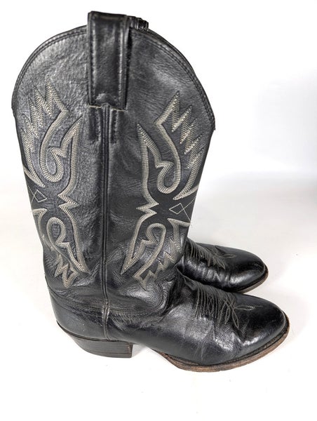 Justin 9037 Mens Western Cowboy Boots Size: 9 E Black Leather