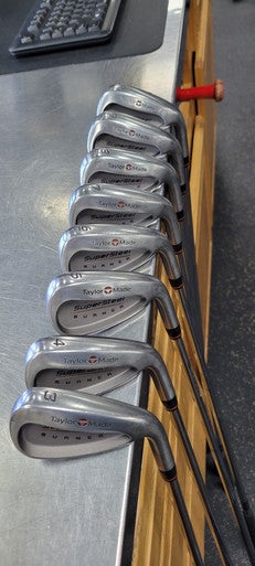 Used Taylormade SUPERSTEEL BURNER Mens Iron Set RH 3I-PW 11497-S000154022