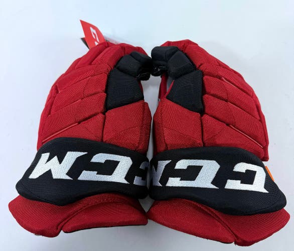 New Red CCM Jetspeed Pro Gloves | 14" | Carolina Hurricanes