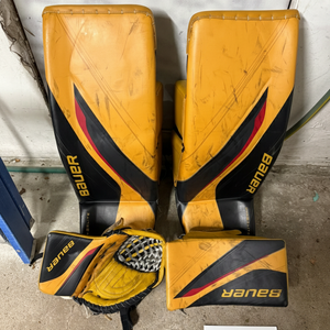 Bauer Hyperlite 2 Senior Goalie Full Set – 33" | Regular Hand | Yellow | Used (READ DESCRIPTION)