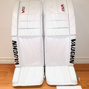 Vaughn Velocity V10 Pro Carbon Goalie Leg Pads – 32" Senior +2 | Brand New White (READ DESCRIPTION)