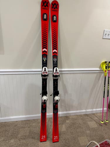 2021 Racing 174 cm Volkl Racetiger GS Skis With Bindings (Used)