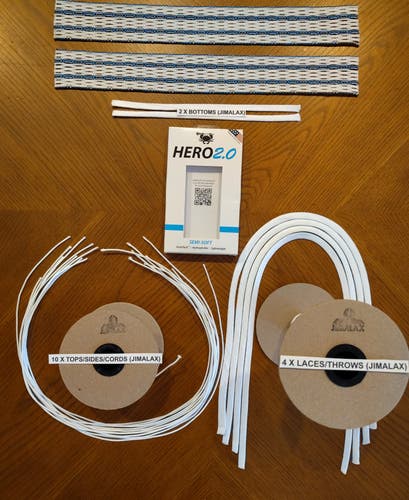 !FREE SHIPPING! 2 (two) New Blue Striker ECD Hero 2.0 Meshs (semi soft) Includes String Kits