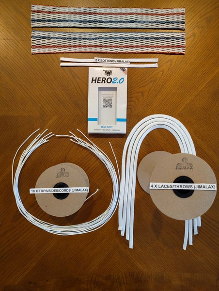 !FREE SHIPPING! 2 (two) New Red/Blue Striker ECD Hero 2.0 Meshs (semi soft) Includes String Kits