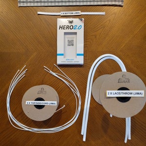 !FREE SHIPPING! (New) ECD Gray Striker White Hero 2.0 Mesh (semi soft) W/Jimalax String Kit