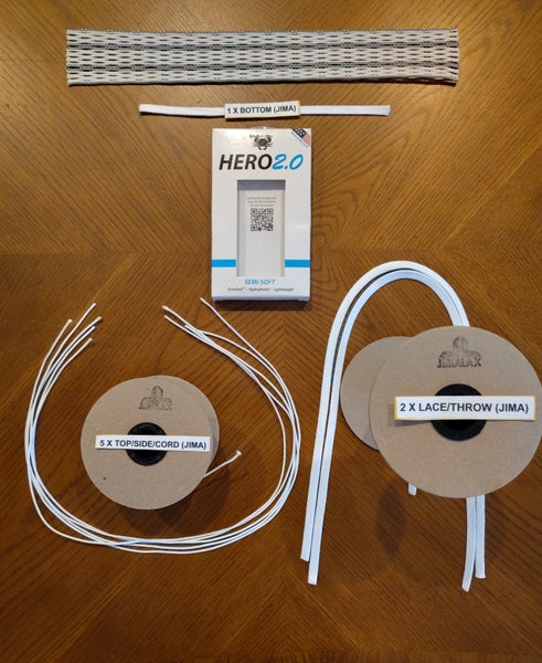 !FREE SHIPPING! (New) ECD Gray Striker White Hero 2.0 Mesh (semi soft) W/Jimalax String Kit