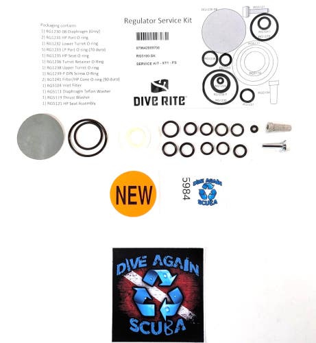 Dive Rite XT1 1st Stage Regulator Service Rebuild Kit Scuba Dive RG5100-SK
