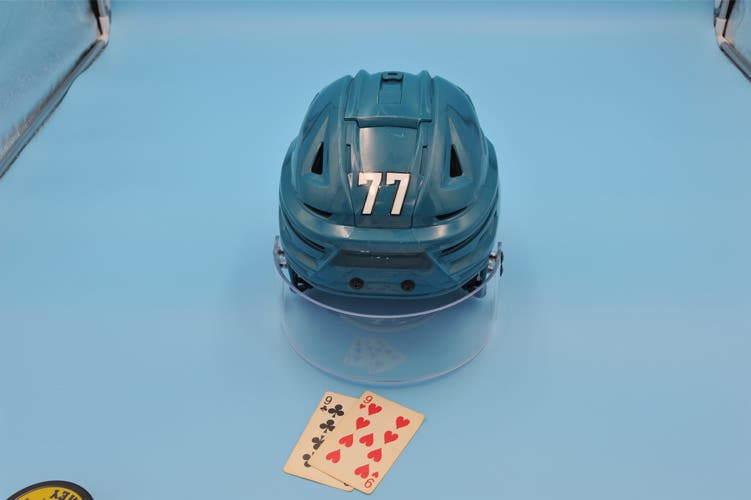 San Jose NHL Game-Used Bauer Reakt 155 Rare Teal Valtteri Pulli Helmet Pro Stock Game Helmet